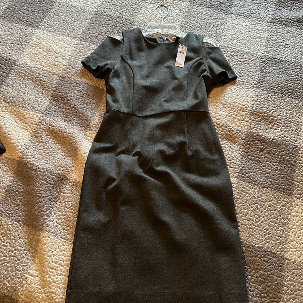 Cutout short sleeved knee length dress